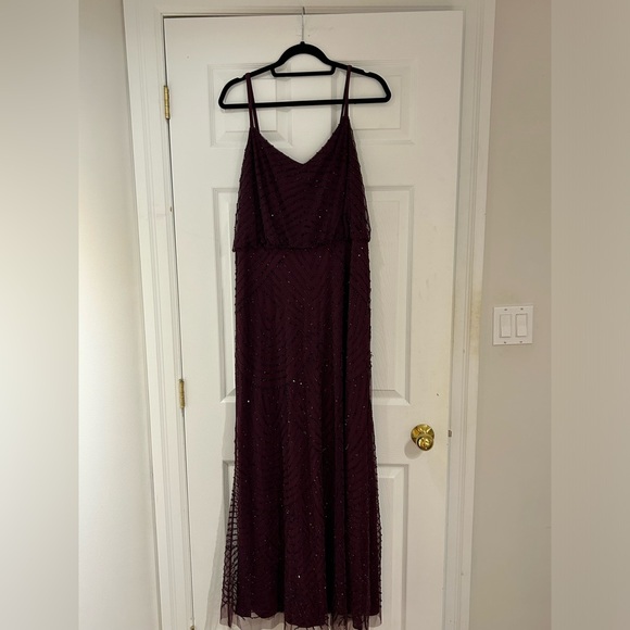 Adrianna Papell Fully Beaded Blouson Gown - Picture 3 of 10